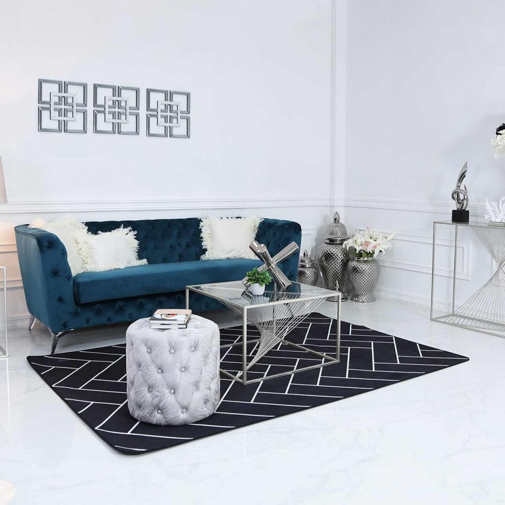 Luna Silver Metal Coffee Table Clear Glass Top