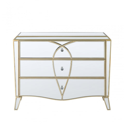 Pristina 3 Drawer Mirror Chest Champagne