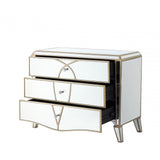 Pristina 3 Drawer Mirror Chest Champagne