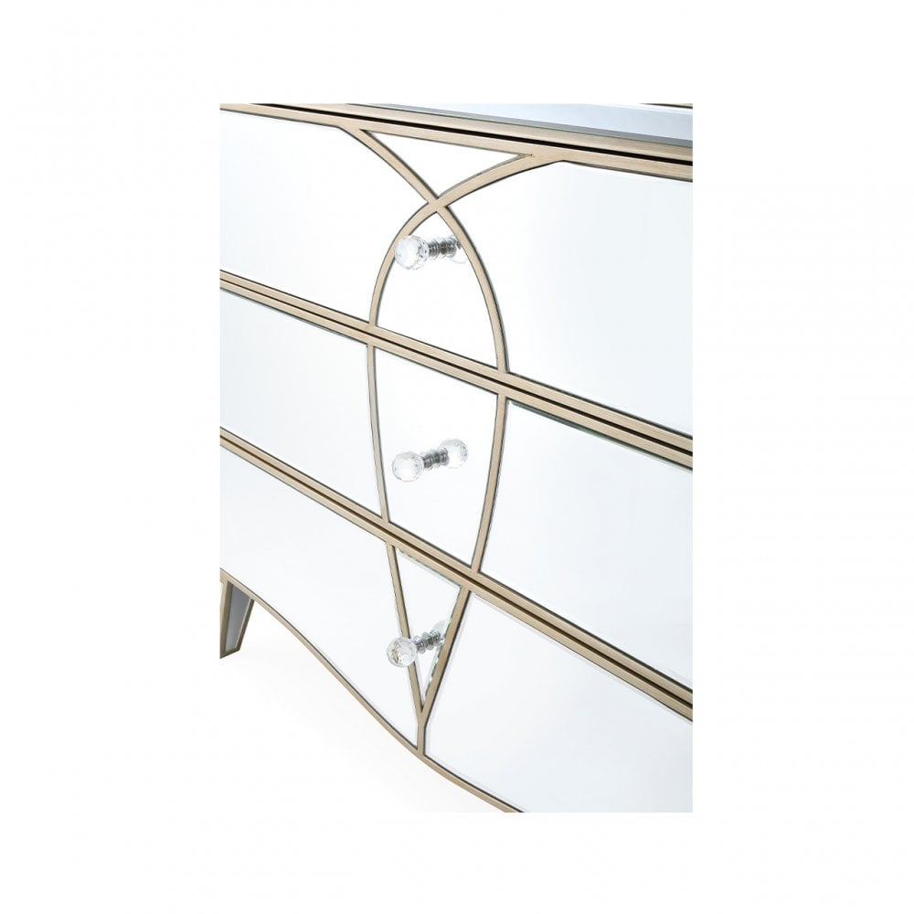 Pristina 3 Drawer Mirror Chest Champagne