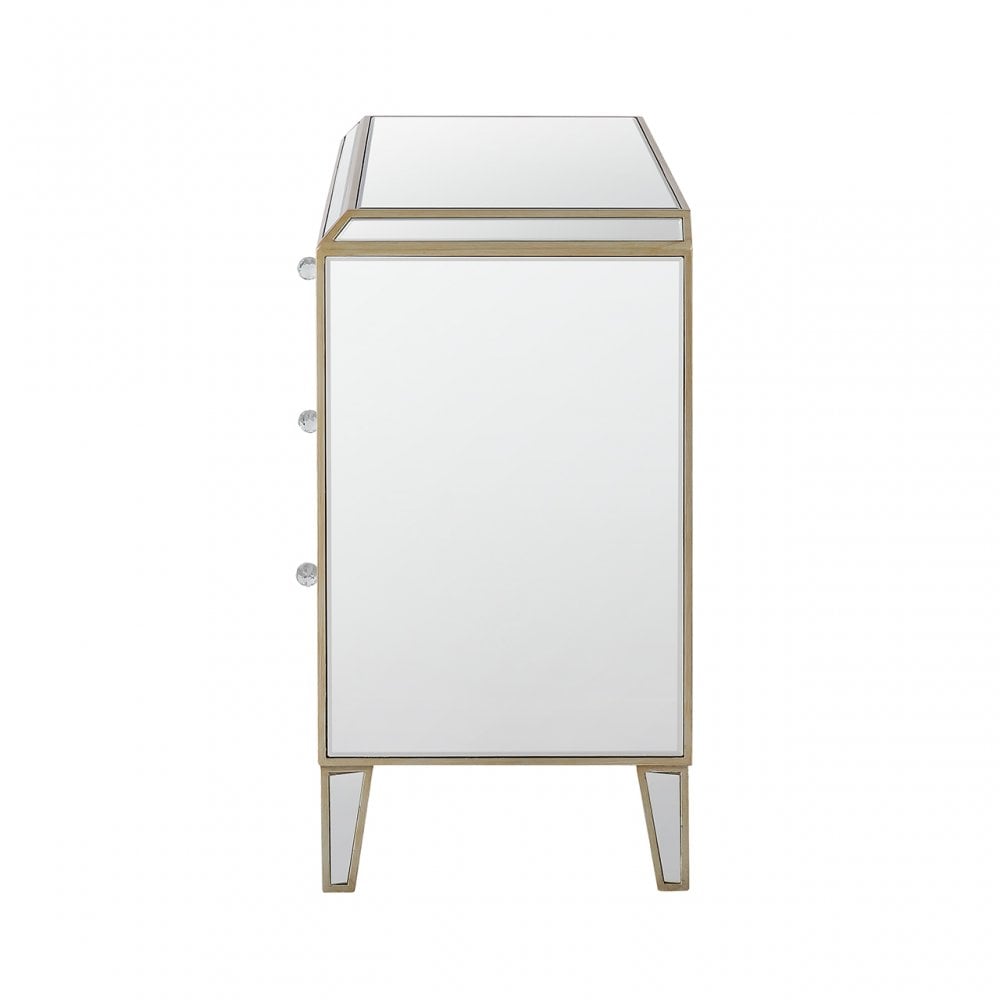 Pristina 3 Drawer Mirror Chest Champagne