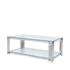 Cohen Steel Tubes &amp; Clear Glass Coffee Table