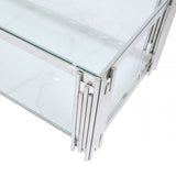 Cohen Steel Tubes &amp; Clear Glass Coffee Table