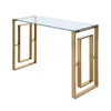 Apex Gold Metal Console Table Clear Glass Top