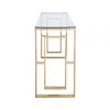 Apex Gold Metal Console Table Clear Glass Top