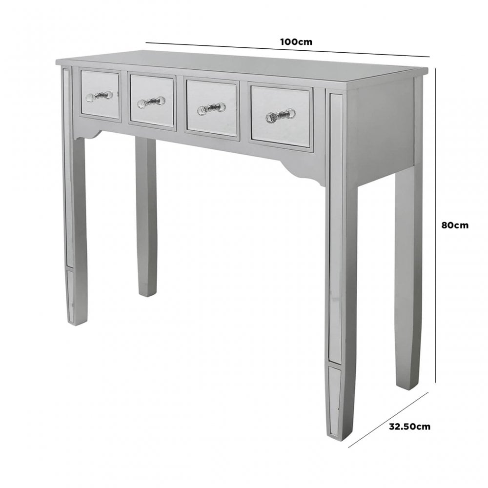 Laurel Silver Wood And Mirror Console Table