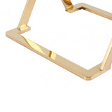 Axel Gold Metal End Table with Clear Glass-2 Parts