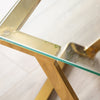 Axel Gold Metal End Table with Clear Glass-2 Parts