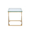 Axel Gold Metal End Table with Clear Glass-2 Parts