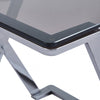 Axel Grey Gunmetal End Table with Smoke Glass- 2 Parts