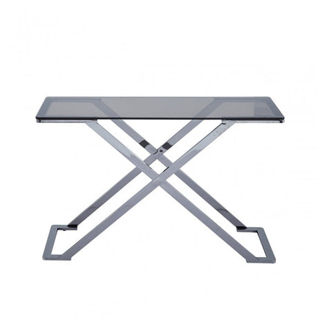 Axel Grey Gunmetal Console Table with Smoke Glass- 2 Parts