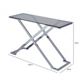 Axel Grey Gunmetal Console Table with Smoke Glass- 2 Parts