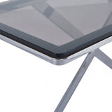 Axel Grey Gunmetal Console Table with Smoke Glass- 2 Parts