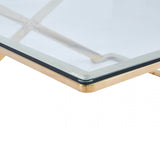 Axel Gold Metal Coffee Table with Clear Glass- 2 Parts