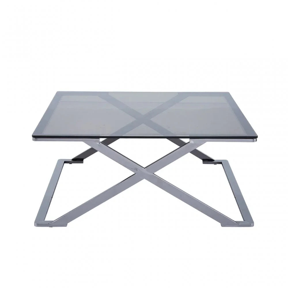 Axel Grey Gunmetal Coffee Table with Smoke Glass- 2 Parts