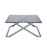 Axel Grey Gunmetal Coffee Table with Smoke Glass- 2 Parts