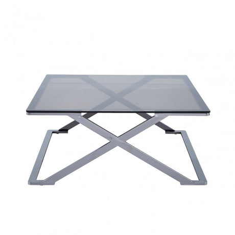 Axel Grey Gunmetal Coffee Table with Smoke Glass- 2 Parts