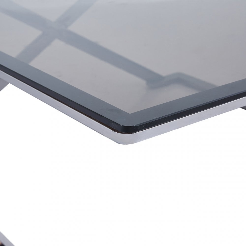 Axel Grey Gunmetal Coffee Table with Smoke Glass- 2 Parts