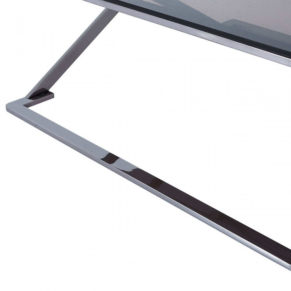 Axel Grey Gunmetal Coffee Table with Smoke Glass- 2 Parts