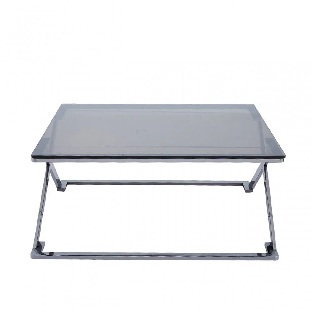 Axel Grey Gunmetal Coffee Table with Smoke Glass- 2 Parts