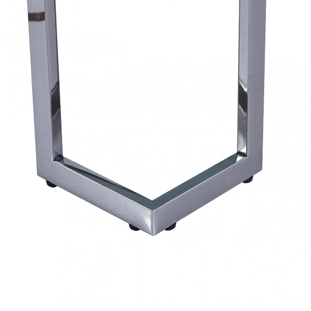 Aamari Grey Gunmetal Coffee Table with White Faux Marble Glass Top-KD