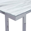 Aamari Grey Gunmetal Console Table with White Faux Marble Glass Top-KD