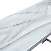 Aamari Grey Gunmetal Console Table with White Faux Marble Glass Top-KD