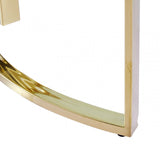 Owen Round Gold Metal Coffee Table with Clear Glass Top-2 Parts