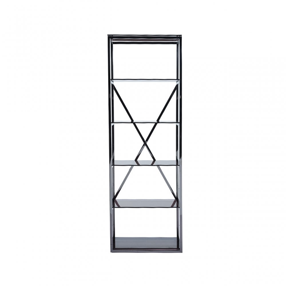 Axel 5-Tier Grey Gunmetal with Smoke Glass Display Unit - 2 Parts
