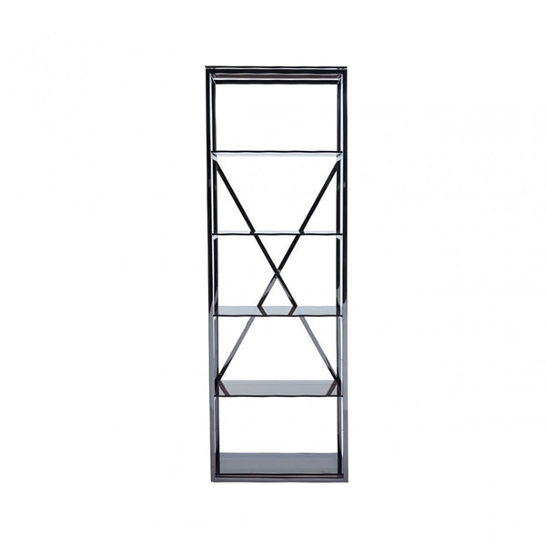 Axel 5-Tier Grey Gunmetal with Smoke Glass Display Unit - 2 Parts