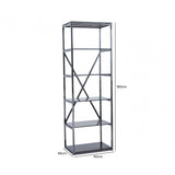 Axel 5-Tier Grey Gunmetal with Smoke Glass Display Unit - 2 Parts