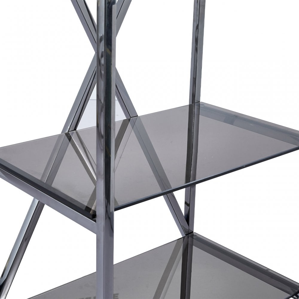Axel 5-Tier Grey Gunmetal with Smoke Glass Display Unit - 2 Parts