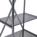 Axel 5-Tier Grey Gunmetal with Smoke Glass Display Unit - 2 Parts