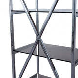 Axel 5-Tier Grey Gunmetal with Smoke Glass Display Unit - 2 Parts