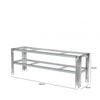 Cohen Chrome Steel Tubes Entertainment Unit with Clear Glass Shelves