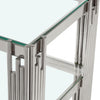 Cohen Chrome Steel Tubes Entertainment Unit with Clear Glass Shelves