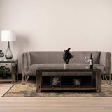Cohen Black Gunmetal Steel Tubes and Smoke Glass Top Coffee Table - Black Bottom Glass