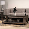 Cohen Black Gunmetal Steel Tubes and Smoke Glass Top Coffee Table - Black Bottom Glass