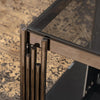 Cohen Black Gunmetal Steel Tubes and Smoke Glass Top Coffee Table - Black Bottom Glass