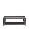 Cohen Black Gunmetal Steel Tubes and Smoke Glass Top Coffee Table - Black Bottom Glass