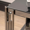 Cohen Black Gunmetal Steel Tubes and Smoke Glass Top End Table - Black Bottom Glass