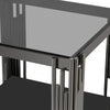 Cohen Black Gunmetal Steel Tubes and Smoke Glass Top End Table - Black Bottom Glass