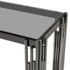Cohen Black Gunmetal Steel Tubes and Smoke Glass Top Console Table - Black Bottom Glass