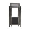 Cohen Black Gunmetal Steel Tubes and Smoke Glass Top Console Table - Black Bottom Glass