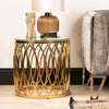 Willow Gold Metal and Glass End Table