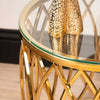 Willow Gold Metal and Glass End Table