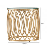 Willow Gold Metal and Glass End Table