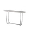 Meghan Chrome Metal Console Table with Grey Faux Marble Top - 2 Parts