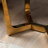 Meghan Gold Metal End Table with White Faux Marble Top - 2 Parts