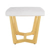 Meghan Gold Metal End Table with White Faux Marble Top - 2 Parts